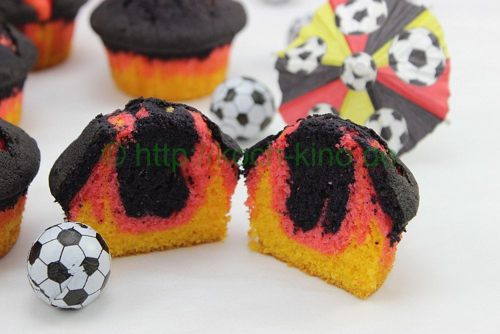 Rezept: *Fußball-WM 2014* WM- Muffins im schwarz-rot-goldenen ...