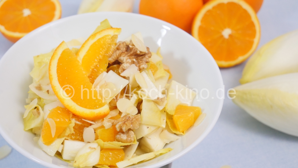 Chicorée Salat mit Orange & Walnüssen I Sehr gesund!