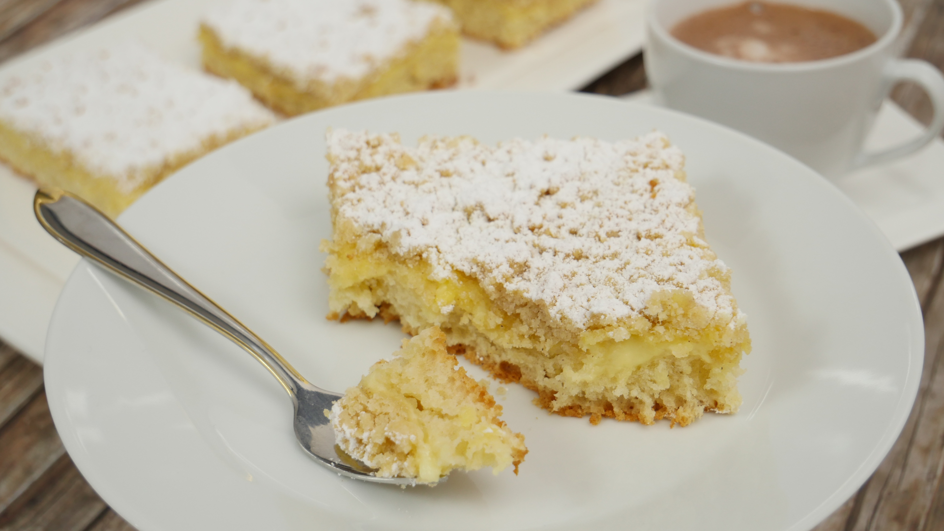 Rezept Streuselkuchen Mit Pudding Vom Blech I Blechkuchen I Pudding Streusel