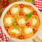 Spaghetti Nester mit Mozzarella- Füllung | Spaghetti mit Tomatensauce mal anders