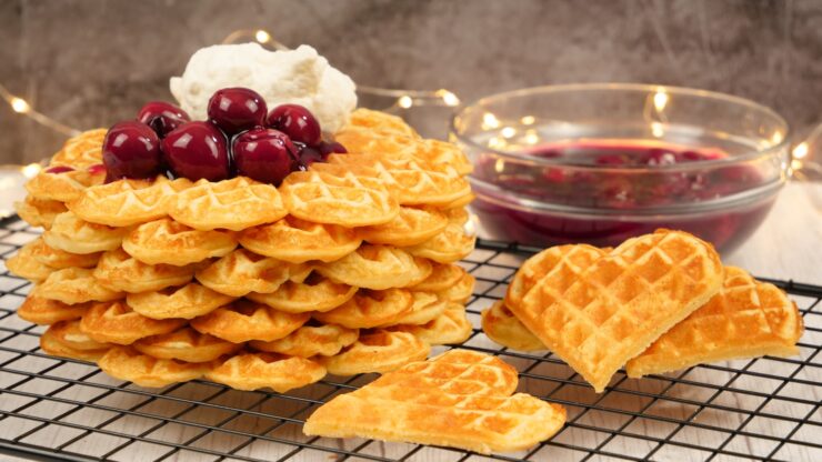 Waffeln mit Kirschen | Waffelteig Grundrezept – kochkino.de Waffeln mit Kirschen | Waffelteig Grundrezept – kochkino.de